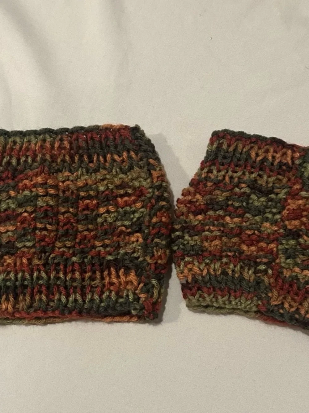 Multicolor Knit Boot Toppers/Boot Cuffs in Olive, Rust & Brown.Great fall colors